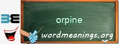 WordMeaning blackboard for orpine